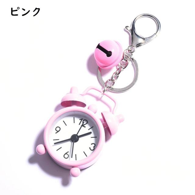 ミニ時計キーホルダー ミニウォッチキーホルダー ナスカン 目覚まし