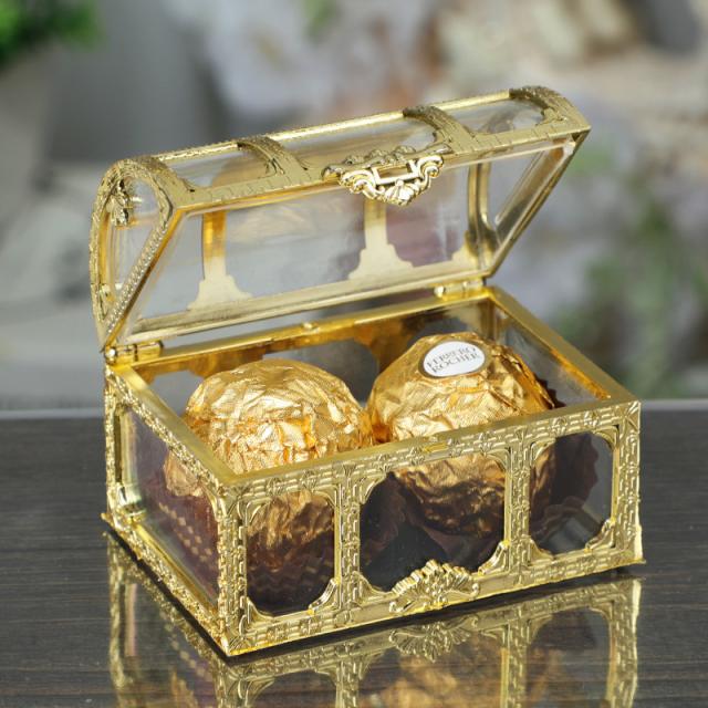小物入れ 収納ケース 蓋付き 宝箱風 ミニサイズ クリア 文房具 お菓子