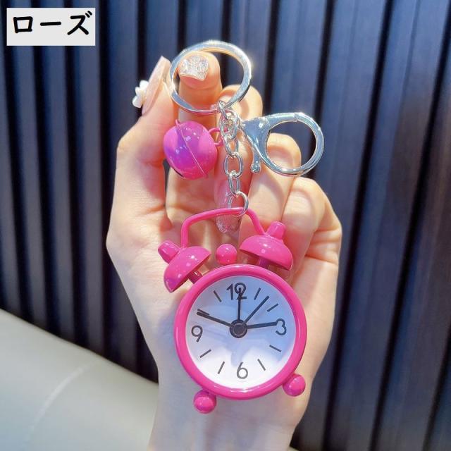 ミニ時計キーホルダー ミニウォッチキーホルダー ナスカン 目覚まし