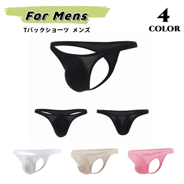 Tバックショーツ メンズ セクシー 男性下着 パンツ ローライズ ビキニブリーフ フィット感 立体感 ストレッチ シンプル 無地