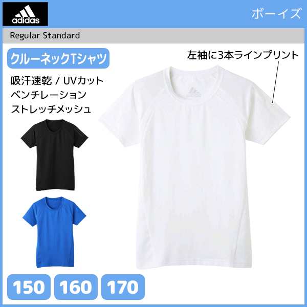 ジュニアメンズ Adidas アディダス クルーネックtシャツ 半袖丸首 グンゼ Gunze キッズ おしゃれ 男性下着 男の子 子供下着 子供用下着の通販はau Pay マーケット モテ下着aupayマーケット店