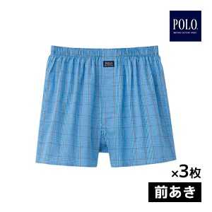 送料無料 同色3枚セット POLO ポロ トランクス 前あき グンゼ GUNZE