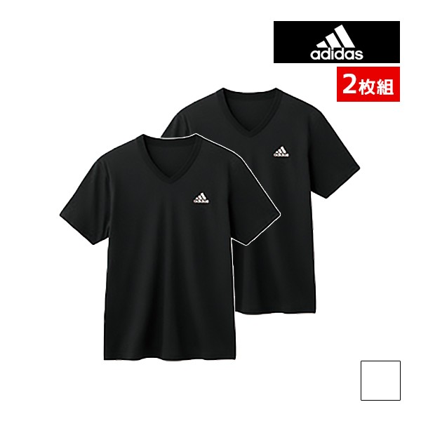 adidas アディダス VネックTシャツ 半袖V首 Tシャツ 2枚組 グンゼ