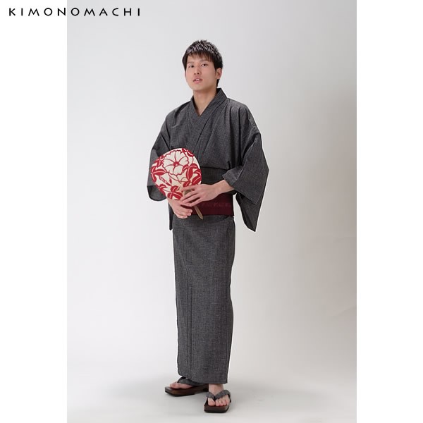 浴衣 単品 メンズ 男性用浴衣 浴衣単品「綿麻 しじら織り浴衣 縞