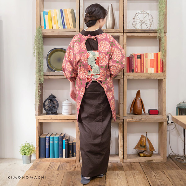 まだ間に合う母の日クーポン0円off ロング丈 割烹着 ラズベリー ブーケ 日本製 オシャレ かわいい 綿 着物割烹着 エプロン プレゼンの通販はau Pay マーケット 京都きもの町
