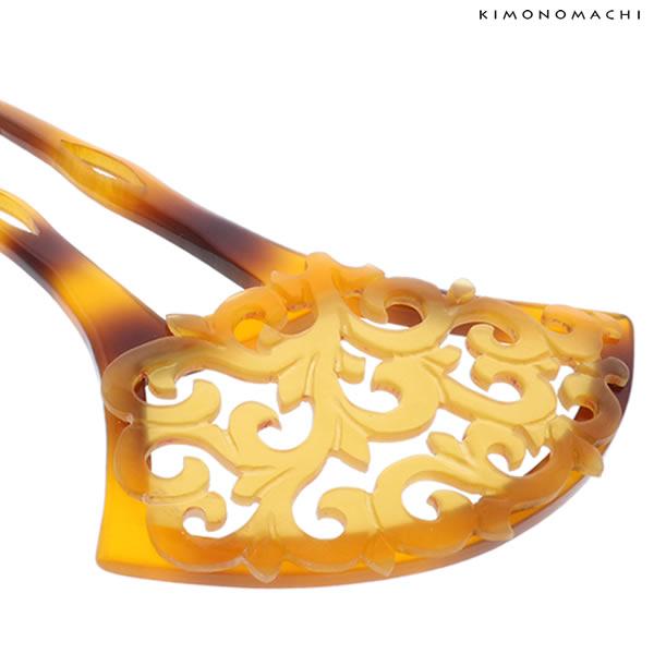 銀杏型 かんざし べっ甲調 唐草 バチ型 髪飾り 簪 礼装 訪問着 付け下げ 色無地に Cm4ss2103wkkの通販はau Pay マーケット 京都きもの町