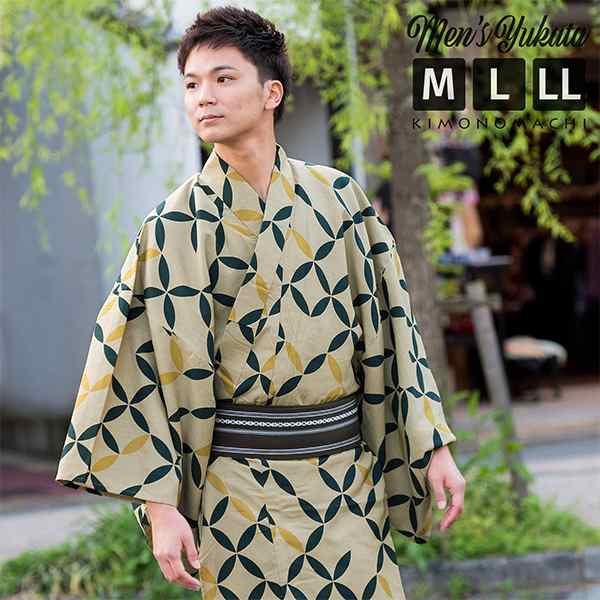 浴衣 メンズ 男性 夏着物 ポリエステル 破れ七宝 ベージュ サイズ M L Ll 2l 男浴衣単品 ポリエステル浴衣 雑誌 Tvfan の特集での通販はau Pay マーケット 京都きもの町