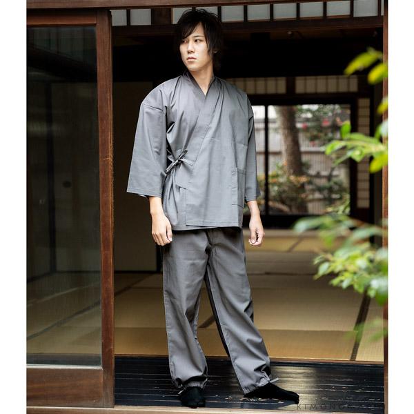 作務衣 メンズ 身返し龍プリント入り ポケット口布 襟裏は竜のプリント生地 ネップ入り 先染め作務衣 さむえ 作務衣 メンズ 身返し龍プリント入り ポケット口布 襟裏は竜