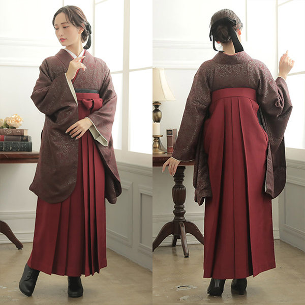 卒業式 袴 単品】無地 袴 単品 黒 緑 エンジ 紫 紺 4サイズ：S