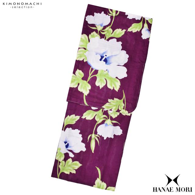 ブランド浴衣単品 レディース 浴衣「HANAE MORI （h1907） 葵 赤紫」大人浴衣 Fサイズ 女性用 女性浴衣 ゆかた 【メール便不可】＜H＞ss2512ykl30