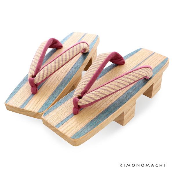 下駄 レディース 「三味型 藍染 二枚歯下駄 ベージュ×ワイン」 日本製 桐下駄 女性下駄単品 女下駄＜H＞の通販は 9,900円