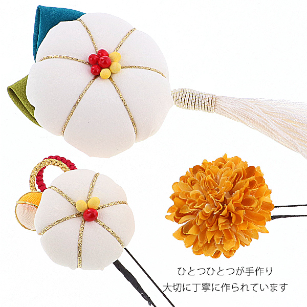 髪飾り コームとUピン 3点セット 「万寿椿白 (No.53308白)」 振袖用髪飾り お花髪飾り 成人式 卒業式 結婚式 着物 【メール便不可】＜H＞ss2512wkk10_3