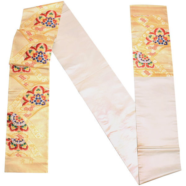 Prices down2】袋帯 フォーマル 礼装袋帯「白金色 華紋」河辺工芸謹製