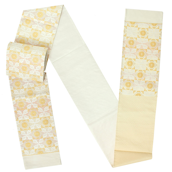 Prices down2】袋帯 フォーマル 礼装「藤色×ピンク横段 変わり七宝