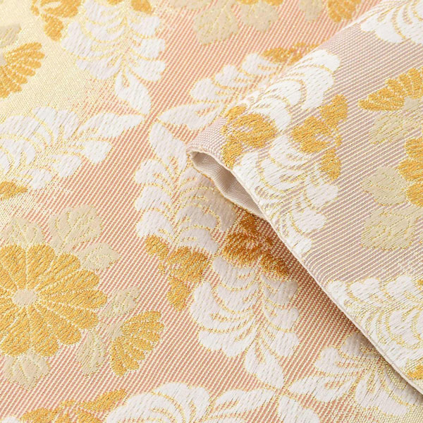 【Prices down2】袋帯 フォーマル 礼装「藤色×ピンク横段 変わり七宝」日本製 西陣織 未仕立て 西陣織証紙番号No.1810 浅田叡一織物 絹 訪問着用 色無地用 六通柄 新品 未使用 【メール便不可】＜T＞ss2512ofk40 Prices down2】袋帯 フォーマル 礼装「藤色×ピンク横段 変わり七宝