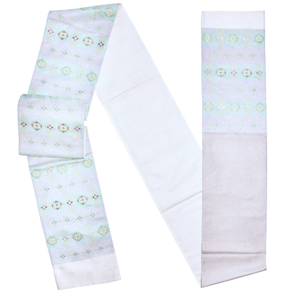 【Prices down2】袋帯 礼装用袋帯 「白地 立涌小袖」帯匠山下謹製 西陣証紙番号No.2348 六通柄 綴れ織 黒留袖用 訪問着用 色留袖用 日本製 西陣織 絹 未仕立て 新品 未使用 【メール便不可】＜T＞ss2512ofk40 Prices down2】袋帯 礼装用袋帯 「白地 立涌小袖」帯匠山下謹製 西陣