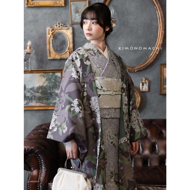 ★着物10★ 1円 逸品!! 絹 道中着 シルクオーガンジー レース 実唐草 証紙付き 単衣 身丈105cm 裄66cm [同梱可] ☆☆☆☆☆ オーガンジー 生地（着物｜和服）：レディースファッション