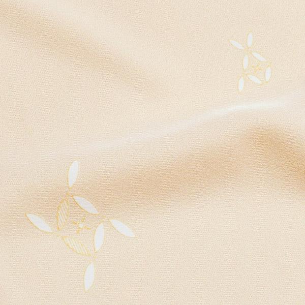 正絹 小紋 反物 着物「ライトベージュ 破れ七宝」日本製 丹後ちりめん