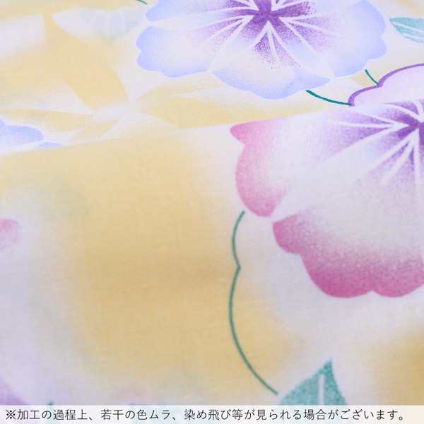 浴衣 レディース 単品「夏ごころ浴衣 黄色 紫の朝顔」フリーサイズ yukata 【メール便不可】ss2403ykl10ss2406ykl20の通販は