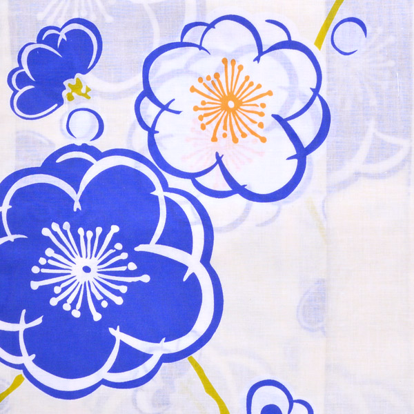 浴衣 レディース 単品「Ma-ni クリーム 青桜」フリーサイズ yukata