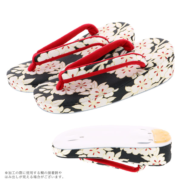 【Prices down】七五三 着物 7歳向け ブランド 草履バッグセット 華徒然 はなつれづれ「黒地 桜文様」女の子 女児用 四つ身着物に 7才 7歳向け 七五三草履 【送料無料】 【メール便不可】_2
