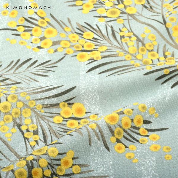 二尺袖着物 単品 「ミモザに立涌 錆青磁色」 KIMONOMACHIオリジナル お仕立て上がり レディース 洗える着物 二尺袖 着物 袴 卒業式 謝恩会 通常丈 長着 カジュアル着物 【メール便不可】_10