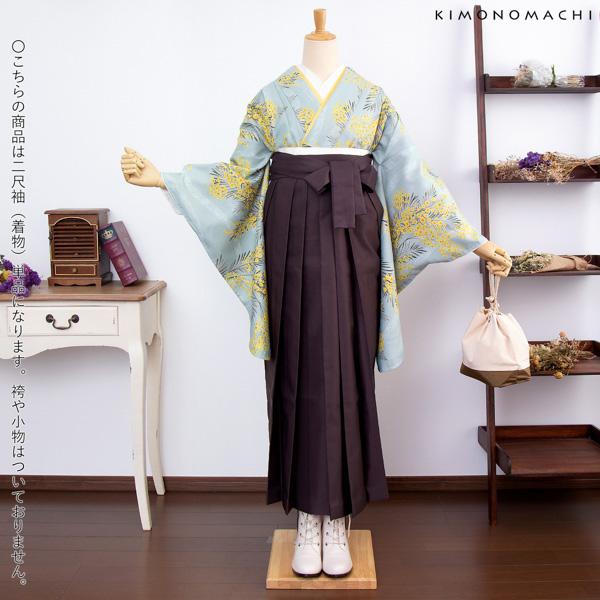 二尺袖着物 単品 「ミモザに立涌 錆青磁色」 KIMONOMACHIオリジナル お仕立て上がり レディース 洗える着物 二尺袖 着物 袴 卒業式 謝恩会 通常丈 長着 カジュアル着物 【メール便不可】_12