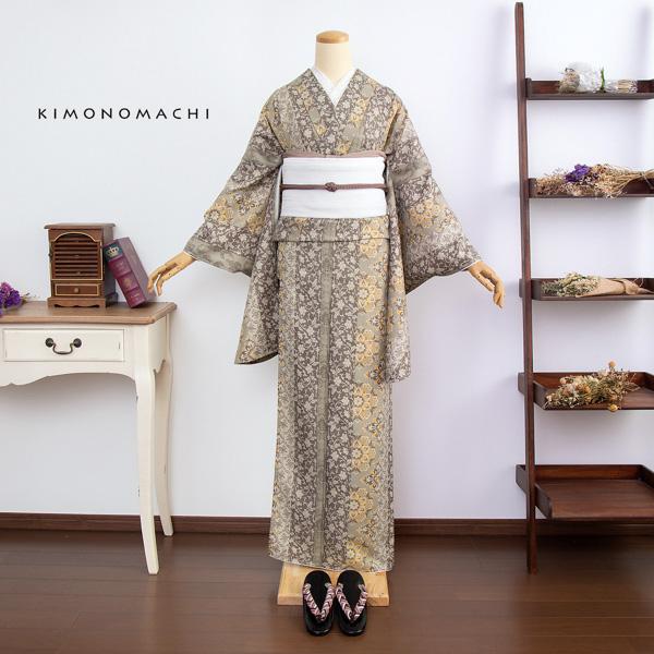 二尺袖 着物単品 「縞更紗 利休」 KIMONOMACHIオリジナル お仕立て上がり レディース 洗える着物 二尺袖 着物 袴 卒業式 謝恩会 通常丈 長着 カジュアル着物 【メール便不可】ss2506kmn10_6