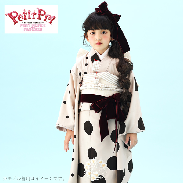 【Prices down】七五三小物セット 7歳 ブランド PetitPri ぷちぷり「ブラウンカフェラテ チェック ストライプ」女の子 女児用 四つ身着物に 7才 箱迫 しごき 帯締め 帯揚げ 扇子（末広） びらかん 七才のお祝い着向け 【送料無料】 【メール便不可】＜H＞_4