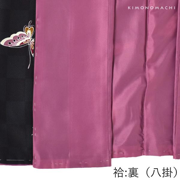 二尺袖 着物単品 「飛び蝶 黒市松」 KIMONOMACHIオリジナル お仕立て上がり レディース 洗える着物 二尺袖 着物 袴 卒業式 謝恩会 通常丈 長着 カジュアル着物 【メール便不可】_11