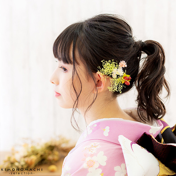 髪飾り 成人式「コーム髪飾りとUピンの髪飾り3点セット シャンペトル