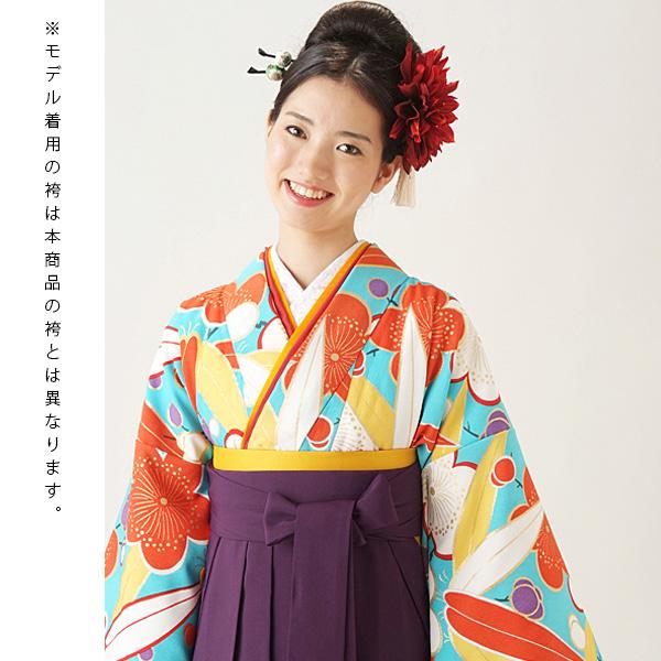 【中古品】袴セット レディース 卒業式 「二尺袖：水色 笹と梅+袴：青紫×ぼかし刺繍」九重 ブランド 貸衣装処分 レンタル処分品 二尺袖 袴 卒業式 謝恩会に 【メール便不可】hk10%OFF★_4