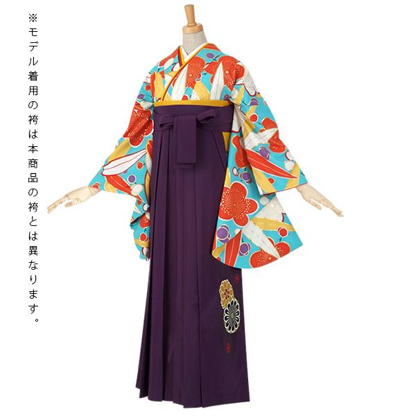 【中古品】袴セット レディース 卒業式 「二尺袖：水色 笹と梅+袴：青紫×ぼかし刺繍」九重 ブランド 貸衣装処分 レンタル処分品 二尺袖 袴 卒業式 謝恩会に 【メール便不可】hk10%OFF★_6
