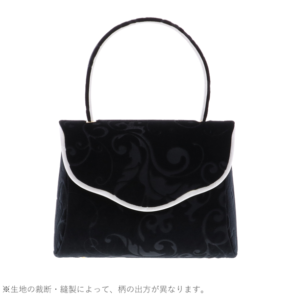 【Prices down】成人式 草履バッグセット　振袖草履バッグセット「黒×ホワイト 唐草模様」Fサイズ 振袖草履バッグ 振袖バッグ 振袖草履 【メール便不可】＜H＞zb25%OFF★_1