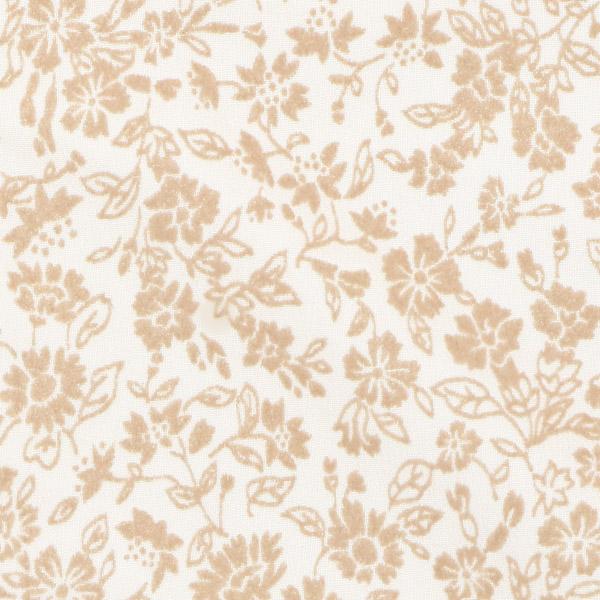 半衿 フロッキー 小花柄 「生成り×ベージュ」 成人式の振袖、卒業式の