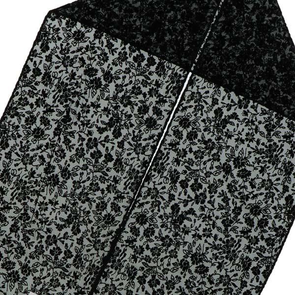 半衿 フロッキー 小花柄 「黒×黒・生成り×ベージュ・赤×ベージュ