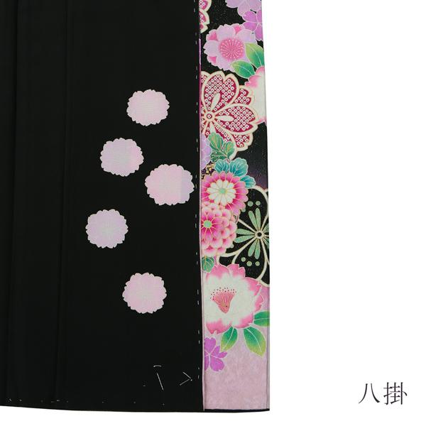 新古品】お仕立て上がり 振袖単品 「黒地 八重桜に花の丸」 振袖