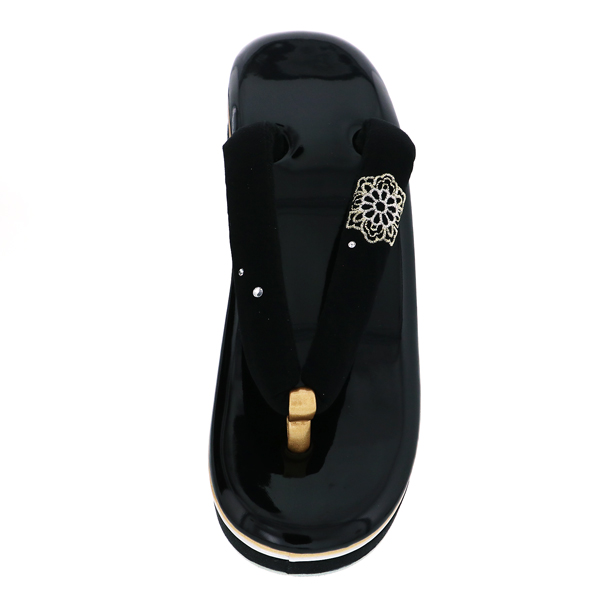 振袖 草履 成人式 レディース 振袖用草履 「百華レース刺繍 黒」 F