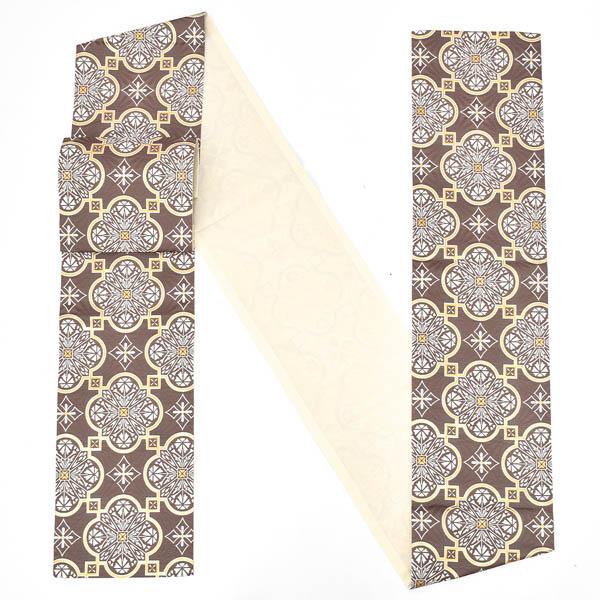 中古品)仕立て上がり 袋帯 「銀 堂本印象風」 正絹 (メール便不可