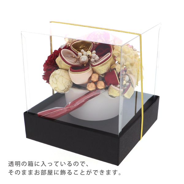 髪飾り 成人式 つまみ髪飾り Uピン 11点セット フラワーポット「ゴールド・グレース レッド・ブラック・ゴールド Arenca No.8356」振袖用髪飾り お花髪飾り つまみ細工かんざし 成人式 卒業式 結婚式 着物 日本製【メール便不可】_6