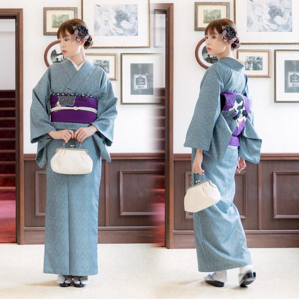 洗える着物　LLサイズ? 紺色小紋 洗える着物LLサイズ? 紺色小紋