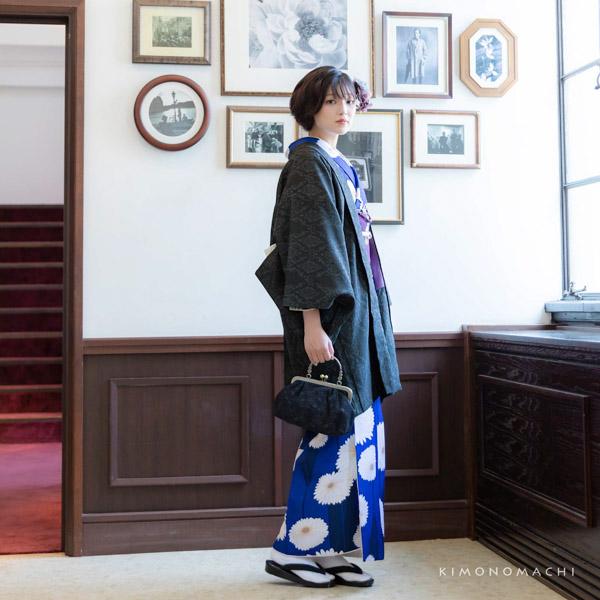 平和屋着物○九寸名古屋帯 紬地 紅型 扇面花文 正絹 逸品