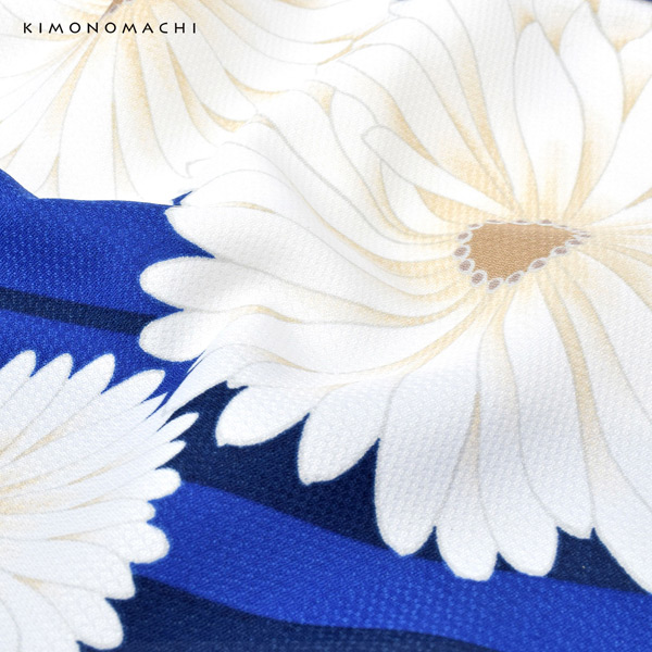 二尺袖 着物単品 「矢羽根に菊瑠璃色」KIMONOMACHIオリジナル お仕立て上がり レディース 洗える着物 二尺袖 着物 袴に合わせて 卒業式 謝恩会に 通常丈 長着 カジュアル着物【メール便不可】ss2506kmn10_10