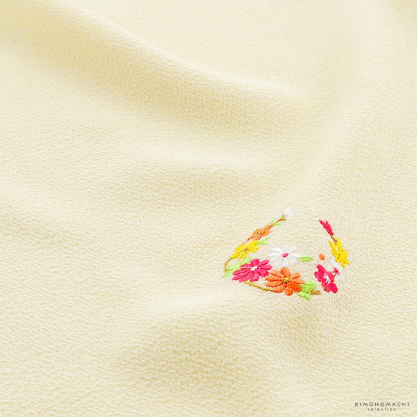 七五三 女の子 帯揚げ 単品 ブランド Shikibu Roman 式部浪漫 「アイボリー 花の丸」 7歳 女児 七五三小物 おびあげ 和装 着物 【メール便不可】_1