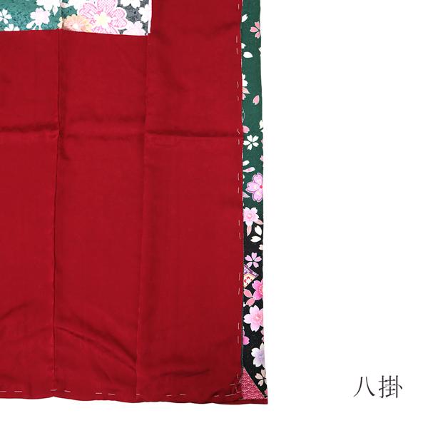 未仕立て 振袖 単品 「緑 桜と菊に熨斗」 仮絵羽 振り袖 正絹 着物 レディース 成人式 結婚式 結納 パーティー 晴れ着 【メール便不可】の通販は
