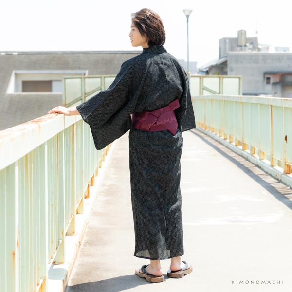 浴衣 セット メンズ 男性用浴衣セット 浴衣5点セット（浴衣＋角帯＋下駄＋巾着＋腰紐） 「楊柳浴衣 全2柄」 S/M/L/LL サイズ 楊柳浴衣 綿麻浴衣 花火大会 夏祭り フェス ゆかた yukata 【送料無料】【メール便不可】_4