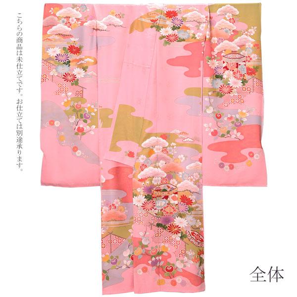 振袖 成人式 結婚式 お正月 晴れ着 振袖 正絹 ピンク (仮仕立て) 71045