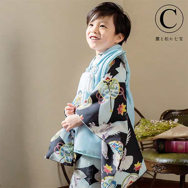 七五三 5歳 男の子 着物 セット 昇り竜 白波 【小町kids】 新品未使用