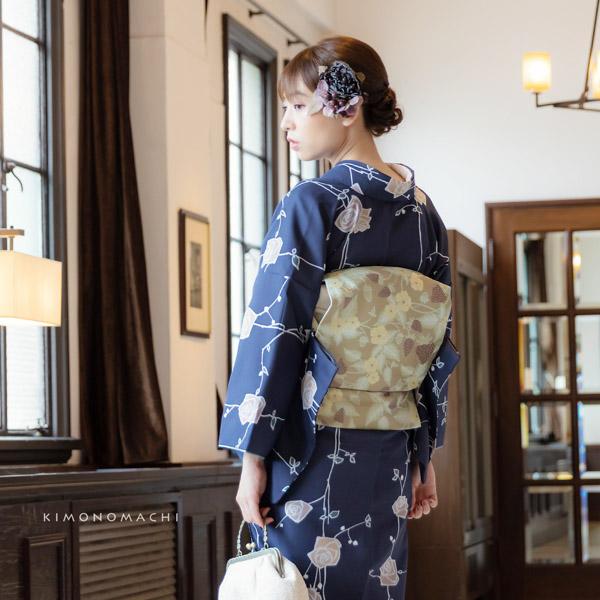 京袋帯 単品 数量限定 KIMONOMACHI オリジナル 「蔓いちご」 ポリエステル 名古屋帯 普段着着物用 京都きもの町オリジナル 日本製 【メール便不可】_4