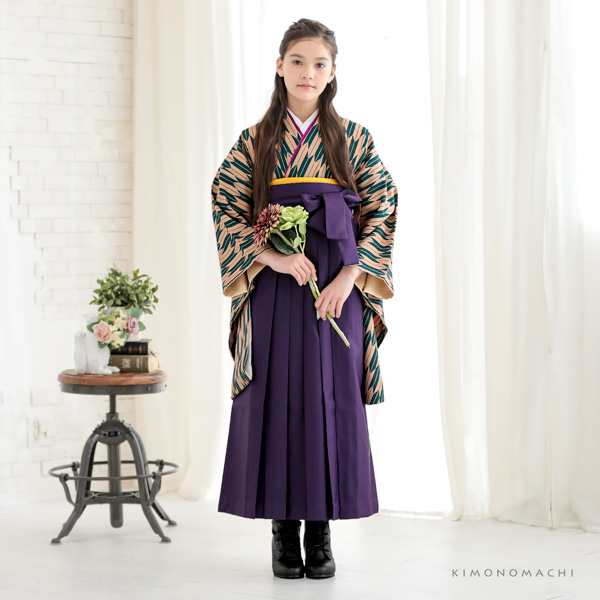 袴セット　紫　緑　卒業式レディース